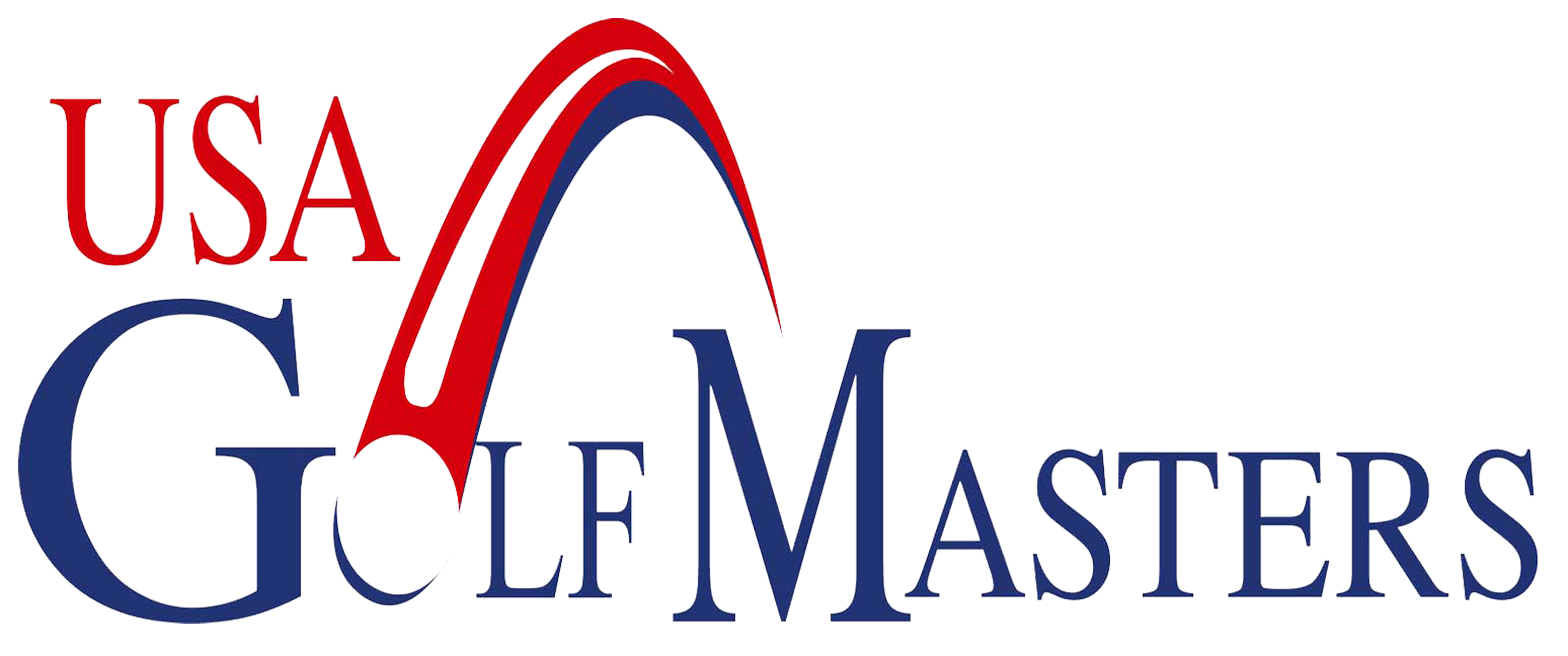 USA Golf Masters logo. Red, white, and blue.